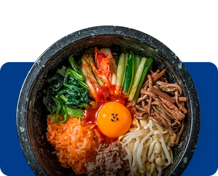 Bibimbap in a stone bowl