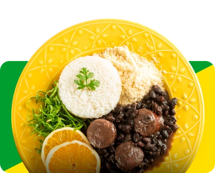 Feijoada with rice and orange