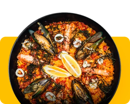 Seafood paella